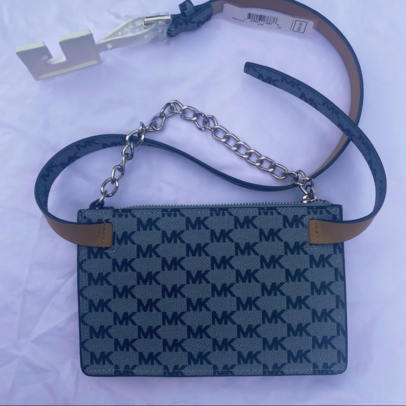 SOLD do not purchase MICHAEL Kors chain belt bag gray logo size medium - Picture 3 of 9